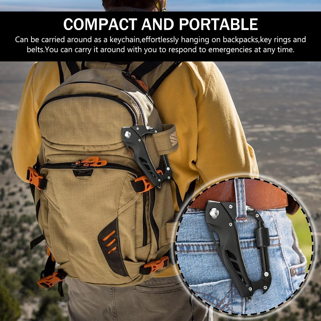 Optifit Fathers Day Gifts, Multifunctional Carabiner Duty Stainless Steel Carabiner, Portable Multi Tool, Multi tool for Climbing, Camping, Cycling, Hiking, Stainless Steel Optifit Fathers Day Gifts, Multifunctional Carabiner Duty Stainless Steel Carabiner, Portable Multi Tool, Multi tool for Climbing, Camping, Cycling, Hiking, Stainless Steel
